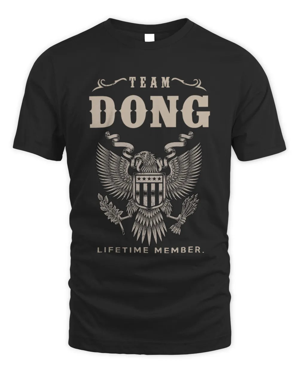 DONG TP06-K82 – Personalized Classic Style Apparel “Team NAME Lifetime Member” - Unisex Standard T-Shirt - Black
