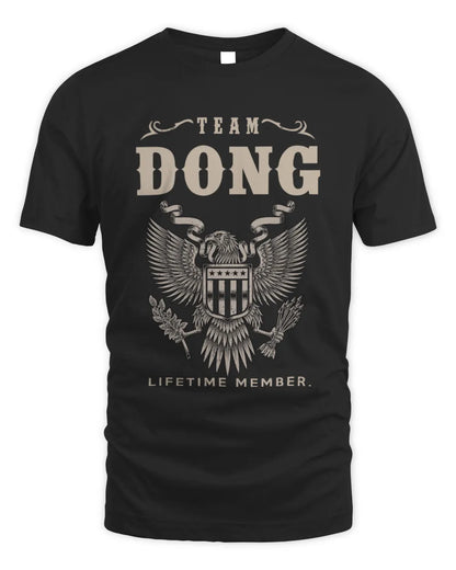 DONG TP06-K82 – Personalized Classic Style Apparel “Team NAME Lifetime Member” - Unisex Standard T-Shirt - Black