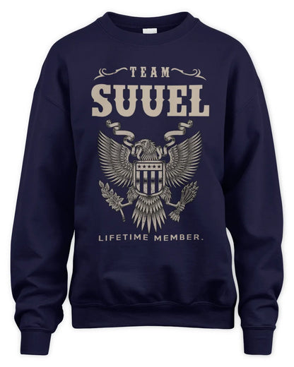 SUUEL TP06-K82 – Personalized Classic Style Apparel “Team NAME Lifetime Member” - Unisex Sweatshirt - Navy