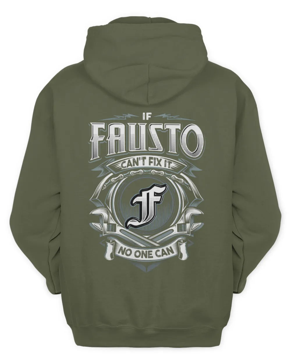 FAUSTO AP81-K4-626 - Personalized Ahmed Quote Apparel “If Ahmed Can't Fix It, No One Can” - Unisex Hoodie - Military Green