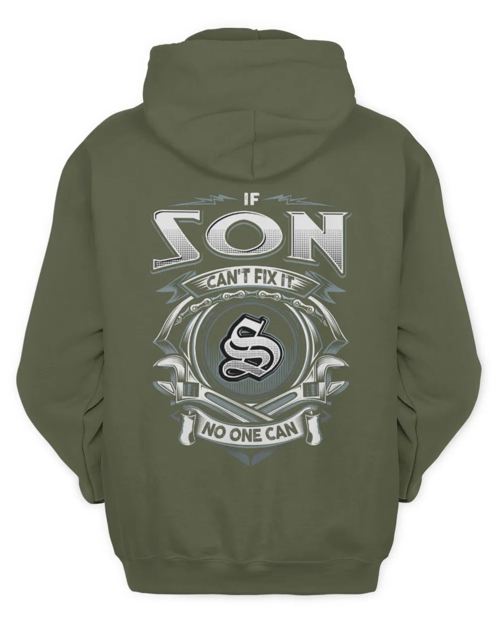 SON AP81-K4-626 - Personalized Ahmed Quote Apparel “If Ahmed Can't Fix It, No One Can” - Unisex Hoodie - Military Green