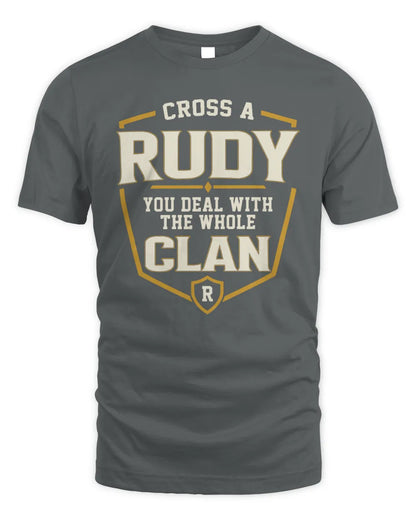 RUDY NT1-K008 Cross A/An NAME, You Deal With the Whole Clan | Personalized Vintage T-Shirt - Unisex Standard T-Shirt - Charcoal