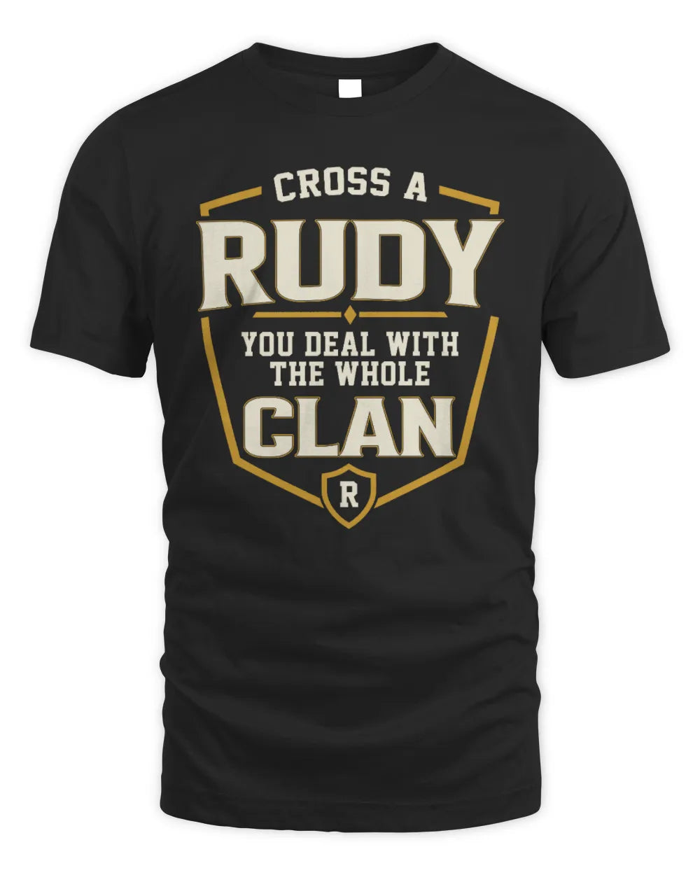 RUDY NT1-K008 Cross A/An NAME, You Deal With the Whole Clan | Personalized Vintage T-Shirt - Unisex Standard T-Shirt - Black