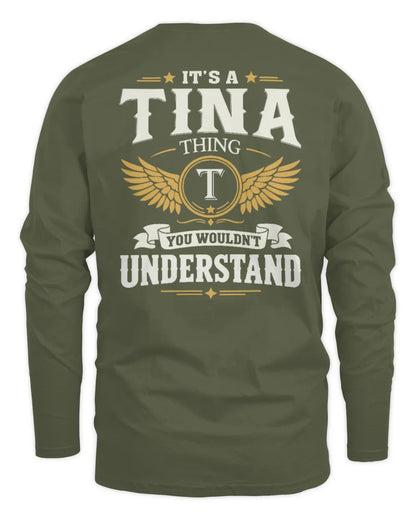 TINA KT06-M008 It’s a [NAME] Thing – You Wouldn’t Understand | Personalized Vintage T-Shirt - Men's Long Sleeved T-Shirt - Military Green