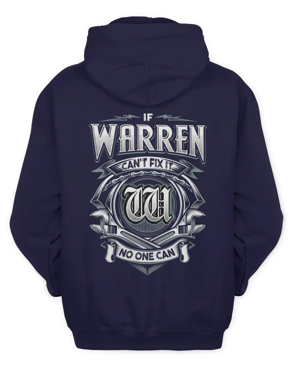 WARREN AP81-K4-626 - Personalized Ahmed Quote Apparel “If Ahmed Can't Fix It, No One Can” - Unisex Hoodie - Navy