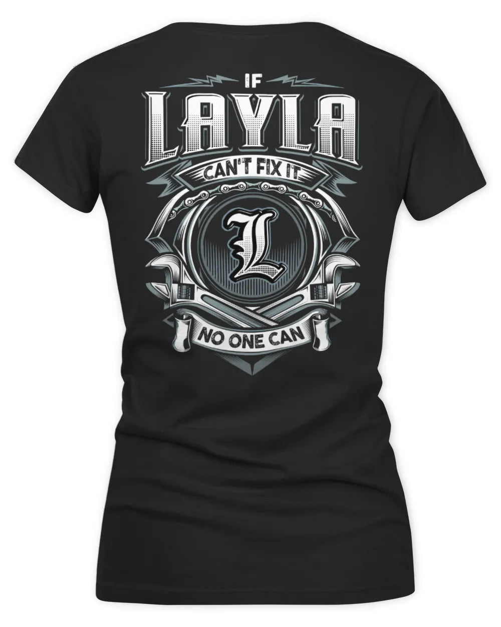 LAYLA AP81-K4-626 - Personalized Ahmed Quote Apparel “If Ahmed Can't Fix It, No One Can” - Women's V-Neck T-Shirt - Black