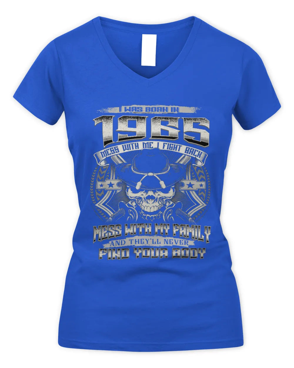 1965 HH89-K2 – Protective Family Quote T-Shirt - Women's V-Neck T-Shirt - Royal