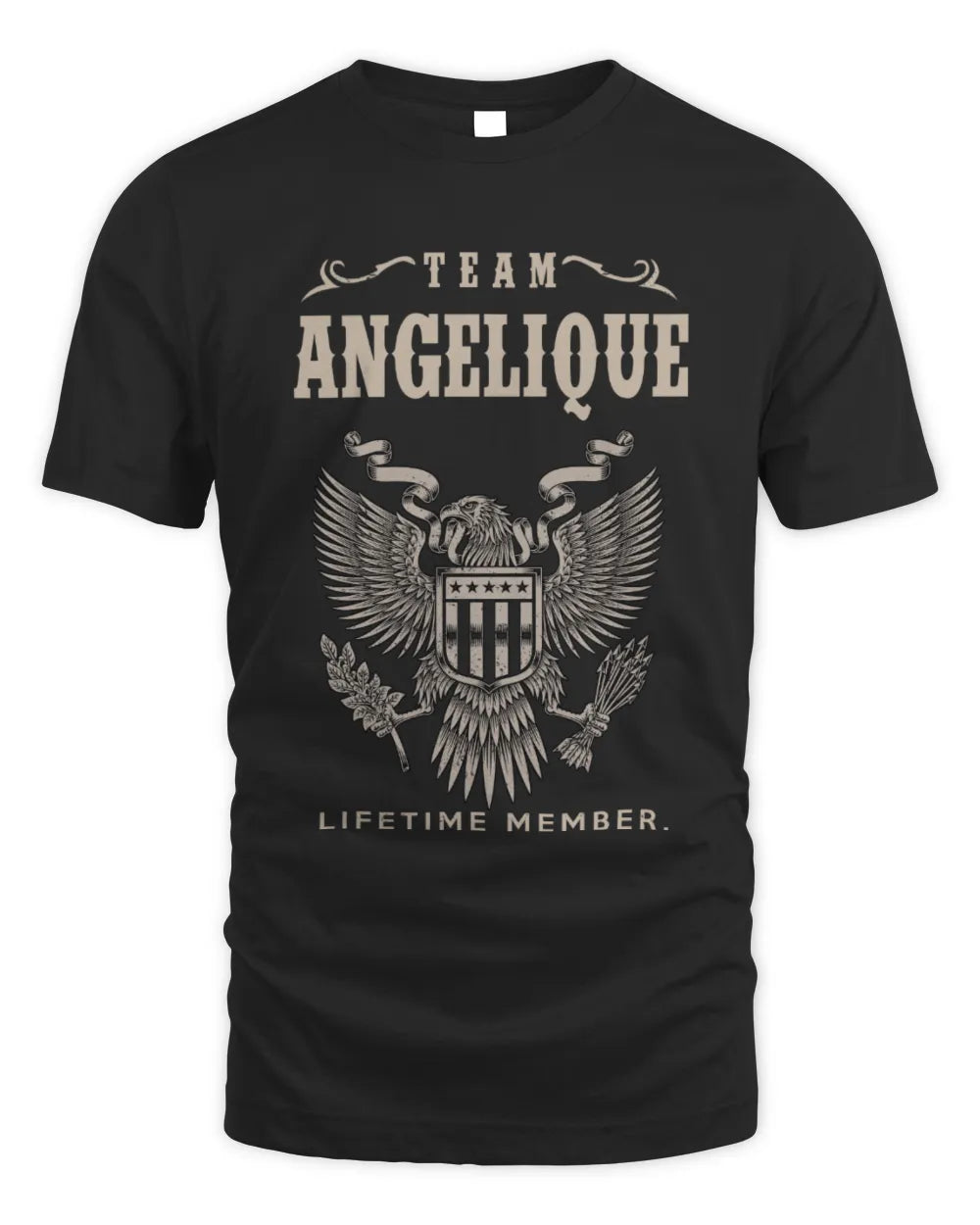 ANGELIQUE TP06-K82 – Personalized Classic Style Apparel “Team NAME Lifetime Member” - Unisex Standard T-Shirt - Black