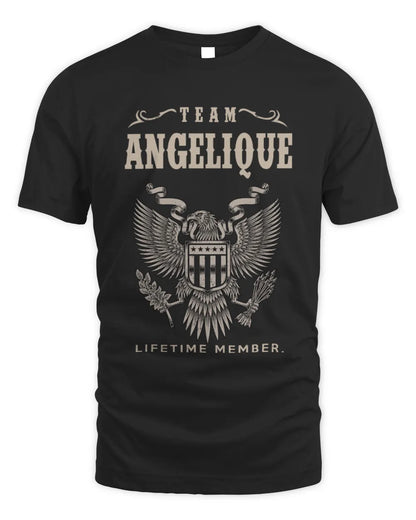ANGELIQUE TP06-K82 – Personalized Classic Style Apparel “Team NAME Lifetime Member” - Unisex Standard T-Shirt - Black