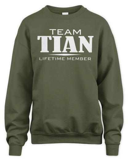 TIAN BL62-K4-128 - Personalized “Team NAME Lifetime Member” - Unisex Sweatshirt - Military Green