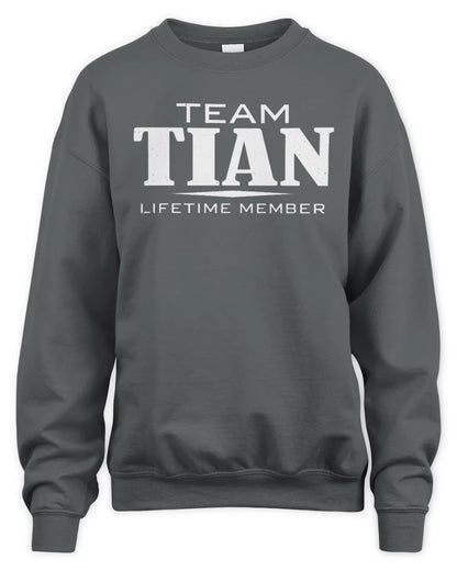 TIAN BL62-K4-128 - Personalized “Team NAME Lifetime Member” - Unisex Sweatshirt - Charcoal