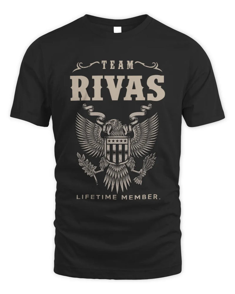 RIVAS TP06-K82 – Personalized Classic Style Apparel “Team NAME Lifetime Member” - Unisex Standard T-Shirt - Black
