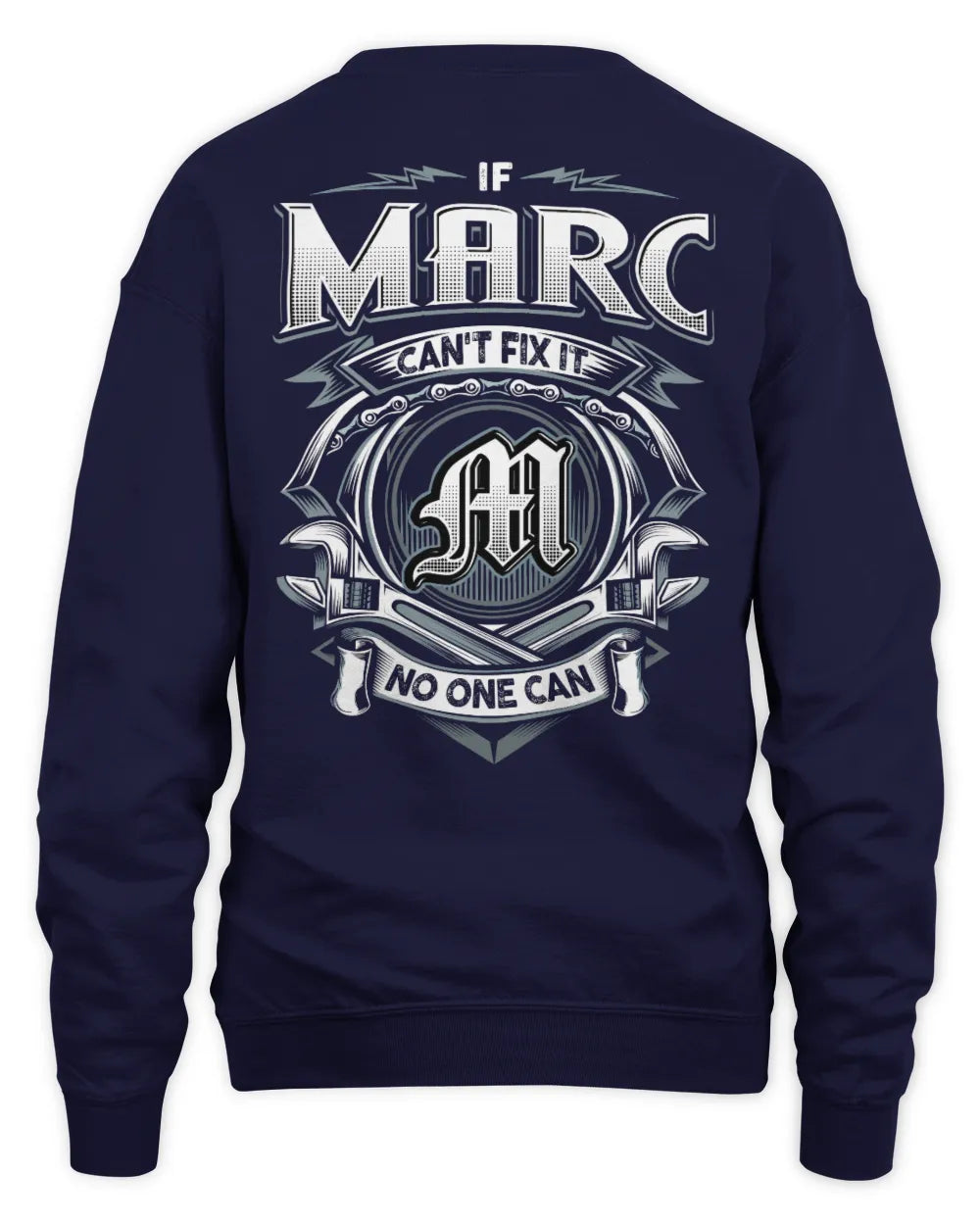 MARC AP81-K4-626 - Personalized Ahmed Quote Apparel “If Ahmed Can't Fix It, No One Can” - Unisex Sweatshirt - Navy