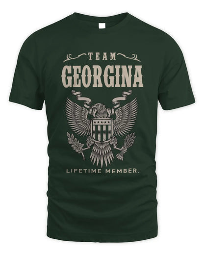 GEORGINA TP06-K82 – Personalized Classic Style Apparel “Team NAME Lifetime Member” - Unisex Standard T-Shirt - Forest Green