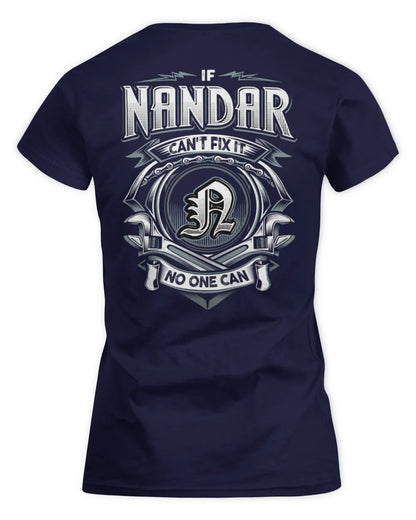 NANDAR AP81-K4-626 - Personalized Ahmed Quote Apparel “If Ahmed Can't Fix It, No One Can” - Women's Standard T-Shirt - Navy