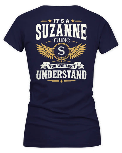 SUZANNE KT06-M008 It’s a [NAME] Thing – You Wouldn’t Understand | Personalized Vintage T-Shirt - Women's V-Neck T-Shirt - Navy