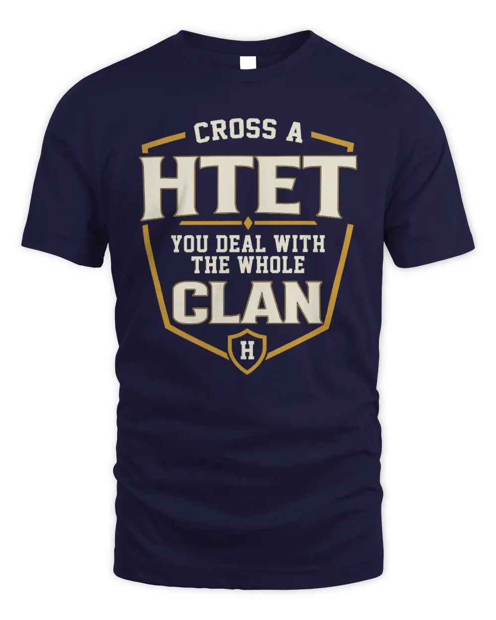 HTET NT1-K008 Cross A/An NAME, You Deal With the Whole Clan | Personalized Vintage T-Shirt - Unisex Standard T-Shirt - Navy