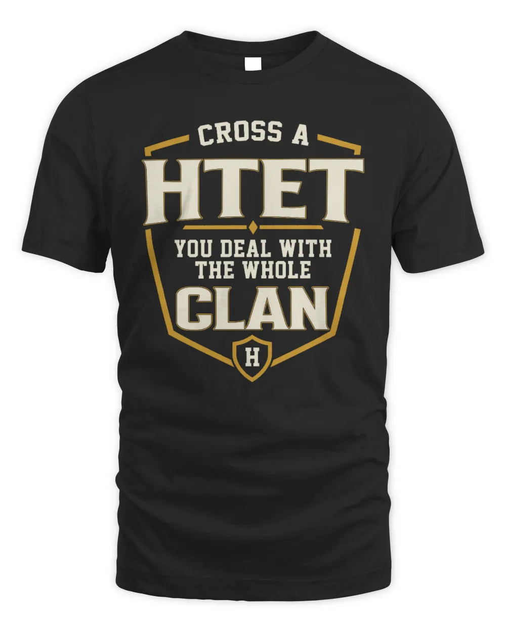 HTET NT1-K008 Cross A/An NAME, You Deal With the Whole Clan | Personalized Vintage T-Shirt - Unisex Standard T-Shirt - Black