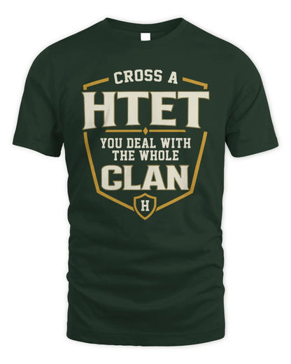 HTET NT1-K008 Cross A/An NAME, You Deal With the Whole Clan | Personalized Vintage T-Shirt - Unisex Standard T-Shirt - Forest Green