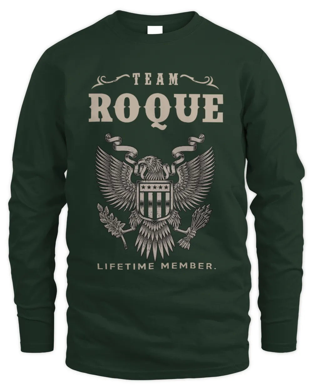 ROQUE TP06-K82 – Personalized Classic Style Apparel “Team NAME Lifetime Member” - Men's Long Sleeved T-Shirt - Forest Green