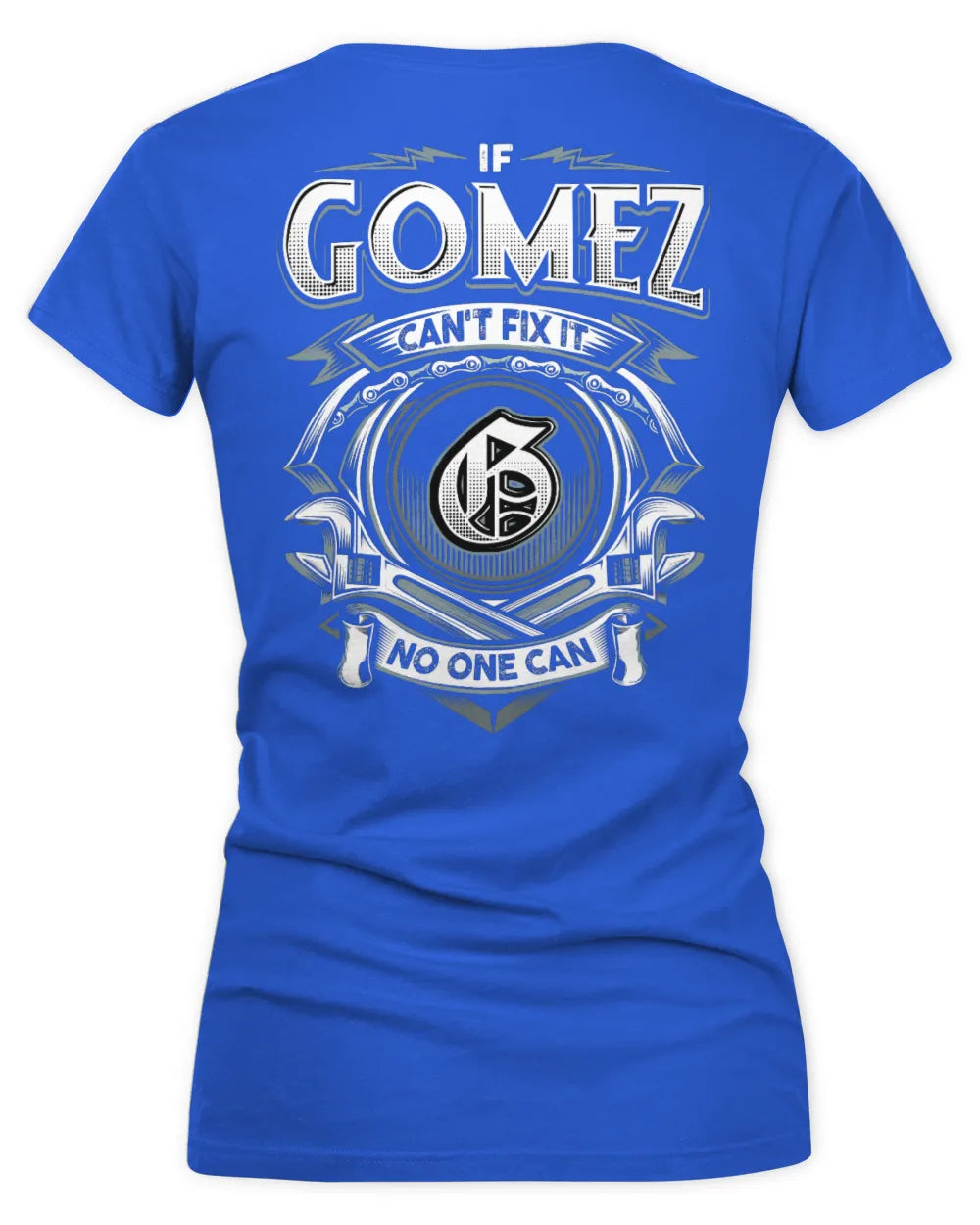 GOMEZ AP81-K4-626 - Personalized Ahmed Quote Apparel “If Ahmed Can't Fix It, No One Can” - Women's V-Neck T-Shirt - Royal