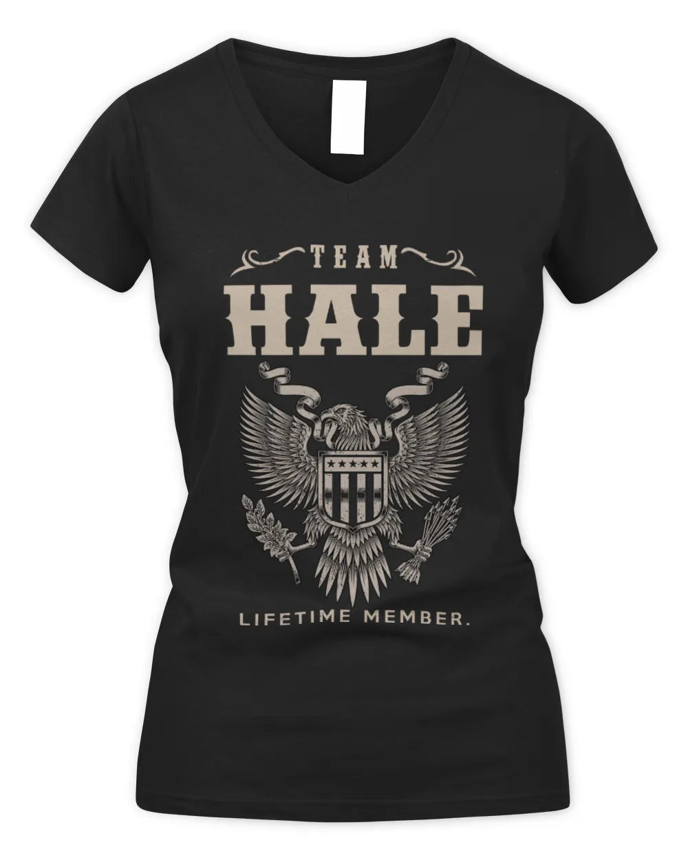 HALE TP06-K82 – Personalized Classic Style Apparel “Team NAME Lifetime Member” - Women's V-Neck T-Shirt - Black