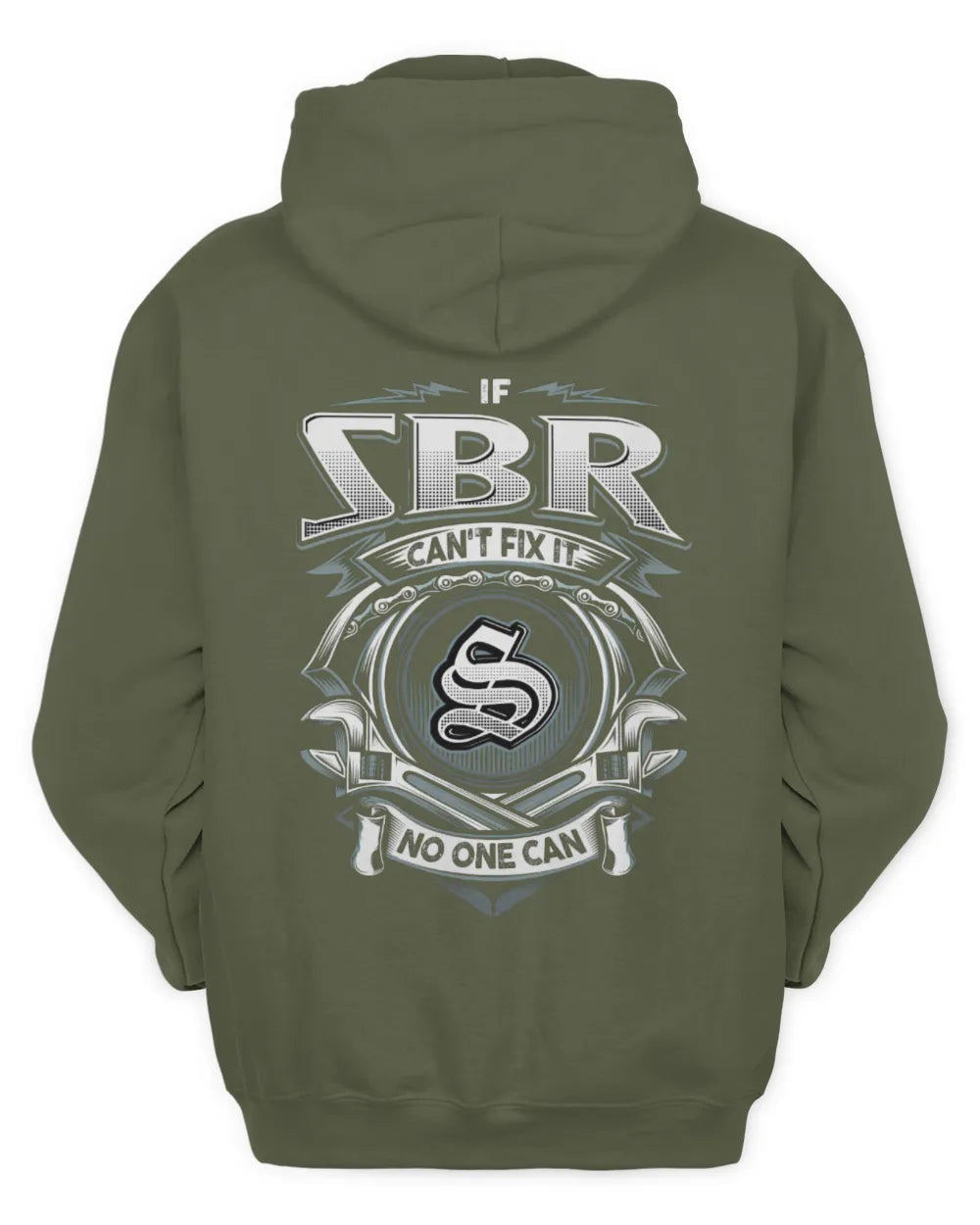 SBR AP81-K4-626 - Personalized Ahmed Quote Apparel “If Ahmed Can't Fix It, No One Can” - Unisex Hoodie - Military Green