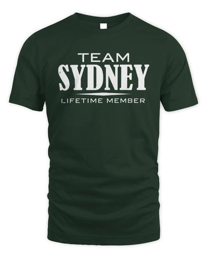 SYDNEY BL62-K4-128 - Personalized “Team NAME Lifetime Member” - Unisex Standard T-Shirt - Forest Green