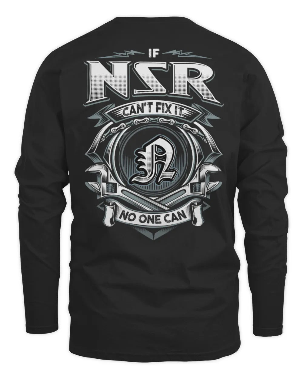 NSR AP81-K4-626 - Personalized Ahmed Quote Apparel “If Ahmed Can't Fix It, No One Can” - Men's Long Sleeved T-Shirt - Black
