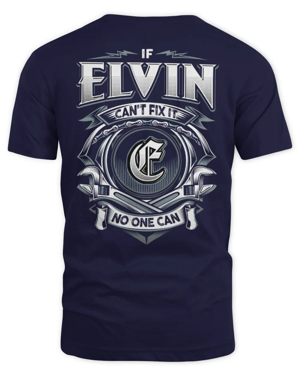 ELVIN AP81-K4-626 - Personalized Ahmed Quote Apparel “If Ahmed Can't Fix It, No One Can” - Unisex Standard T-Shirt - Navy