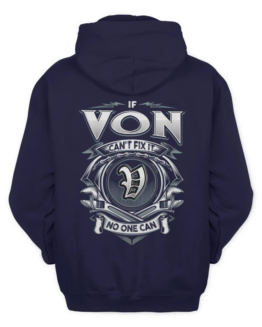 VON AP81-K4-626 - Personalized Ahmed Quote Apparel “If Ahmed Can't Fix It, No One Can” - Unisex Hoodie - Navy