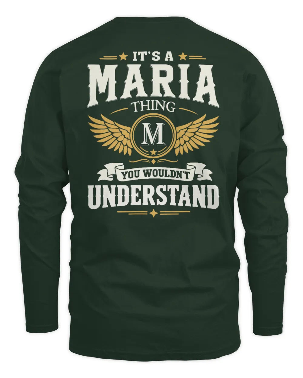 MARIA KT06-M008 It’s a [NAME] Thing – You Wouldn’t Understand | Personalized Vintage T-Shirt - Men's Long Sleeved T-Shirt - Forest Green