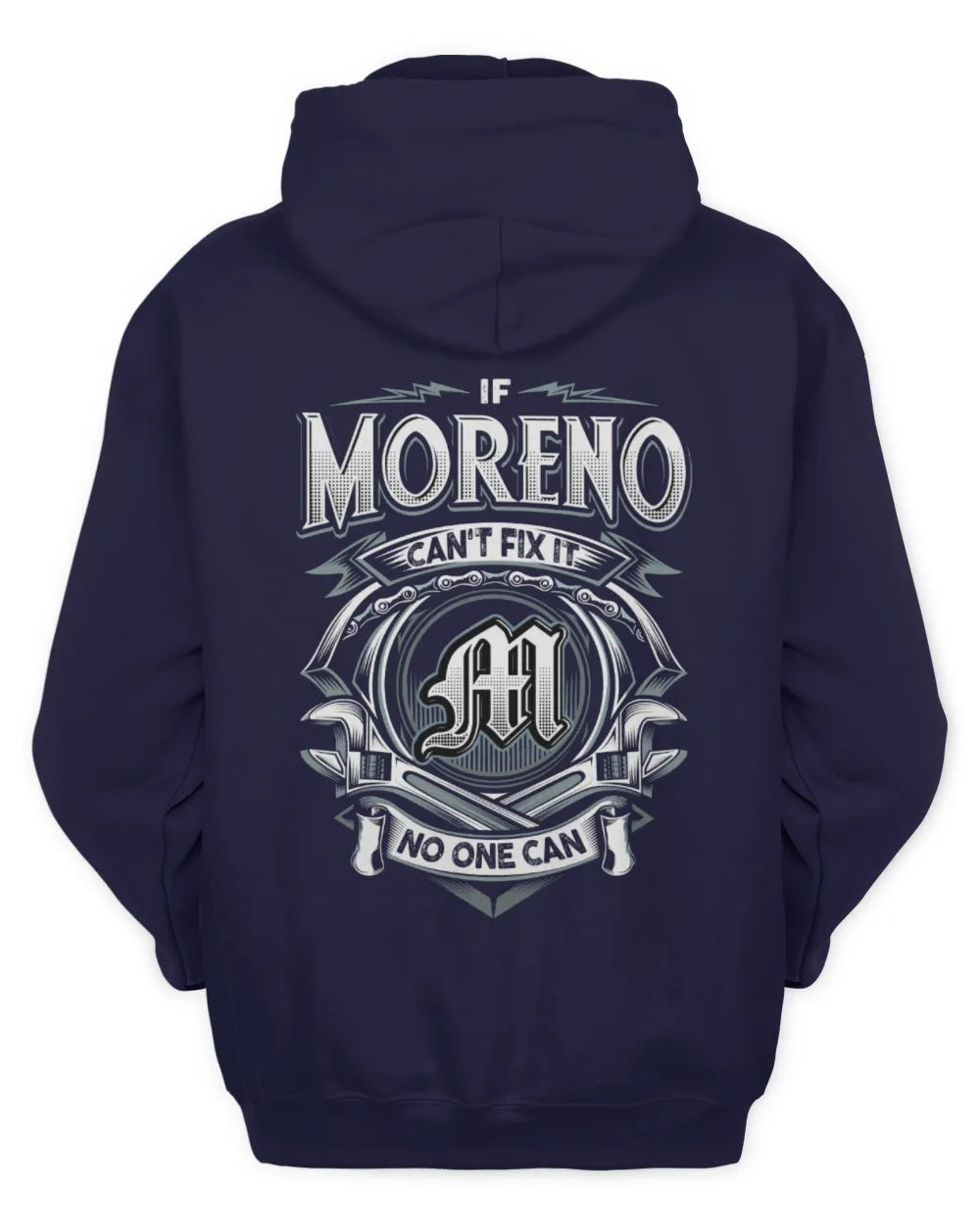 MORENO AP81-K4-626 - Personalized Ahmed Quote Apparel “If Ahmed Can't Fix It, No One Can” - Unisex Hoodie - Navy