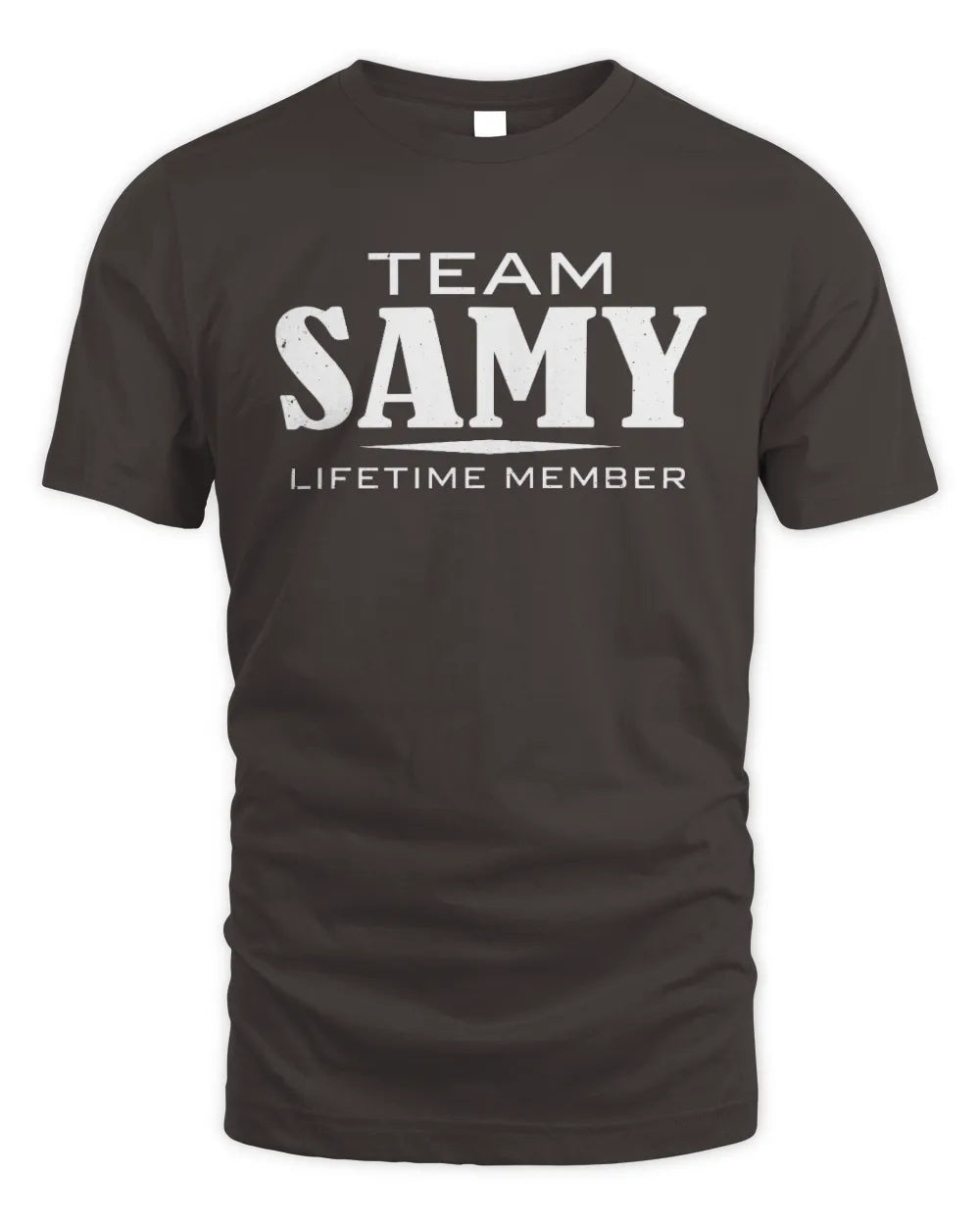 SAMY BL62-K4-128 - Personalized “Team NAME Lifetime Member” - Unisex Standard T-Shirt - Dark Chocolate
