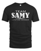 SAMY BL62-K4-128 - Personalized “Team NAME Lifetime Member” - Unisex Standard T-Shirt - Black