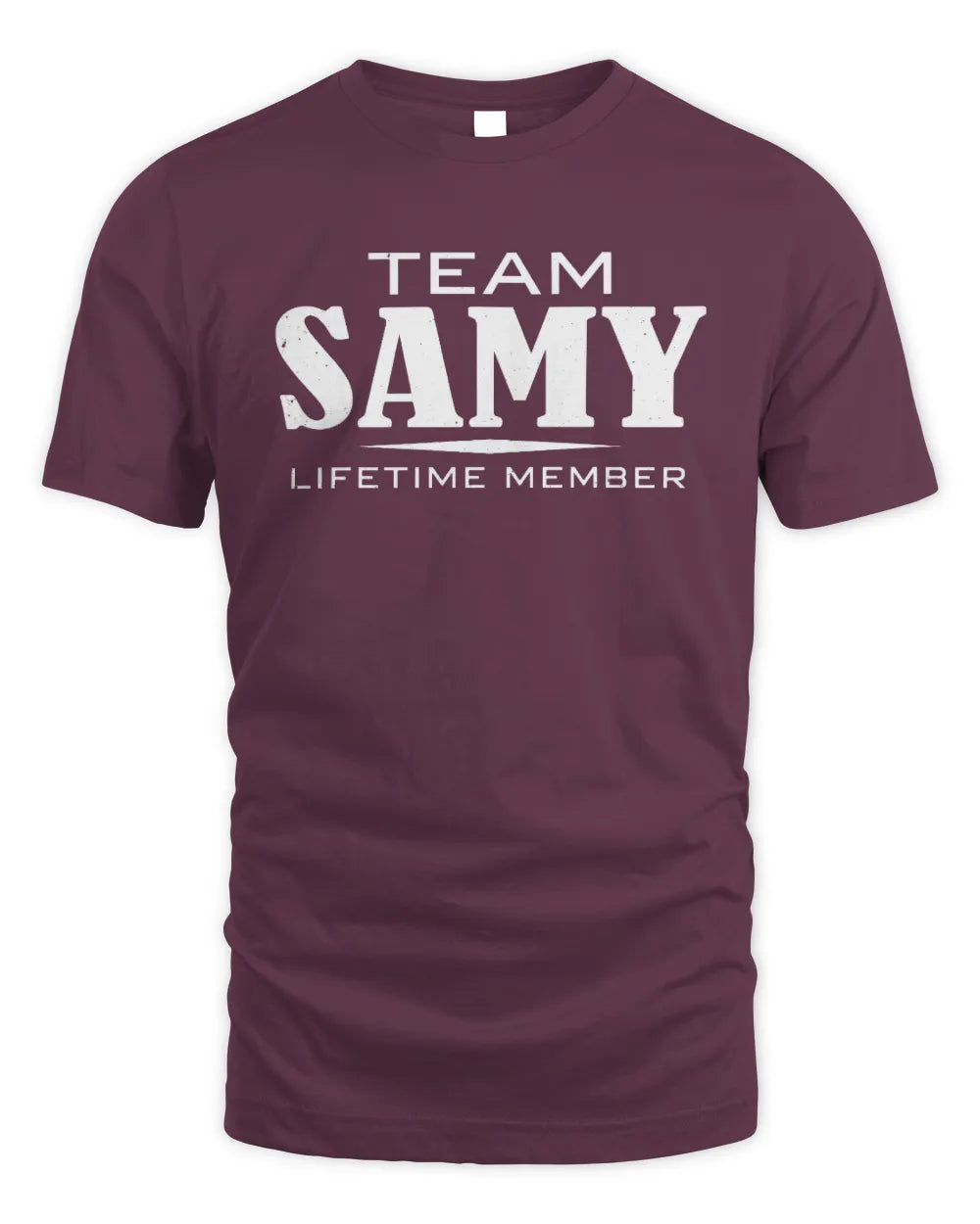 SAMY BL62-K4-128 - Personalized “Team NAME Lifetime Member” - Unisex Standard T-Shirt - Maroon
