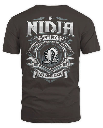 NIDIA AP81-K4-626 - Personalized Ahmed Quote Apparel “If Ahmed Can't Fix It, No One Can” - Unisex Standard T-Shirt - Dark Chocolate