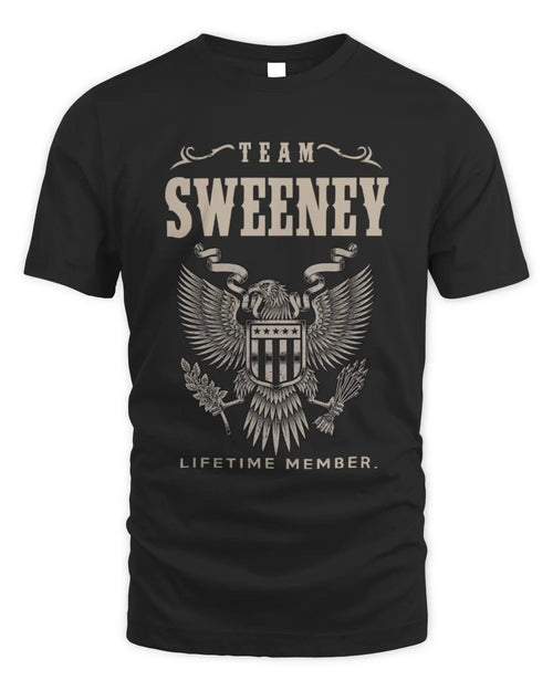 SWEENEY TP06-K82 – Personalized Classic Style Apparel “Team NAME Lifetime Member” - Unisex Standard T-Shirt - Black