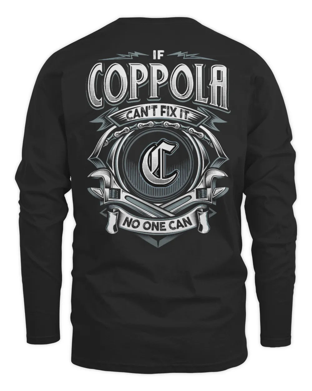COPPOLA AP81-K4-626 - Personalized Ahmed Quote Apparel “If Ahmed Can't Fix It, No One Can” - Men's Long Sleeved T-Shirt - Black