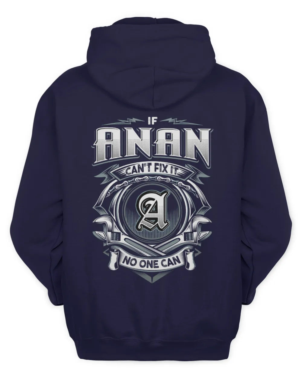 ANAN AP81-K4-626 - Personalized Ahmed Quote Apparel “If Ahmed Can't Fix It, No One Can” - Unisex Hoodie - Navy