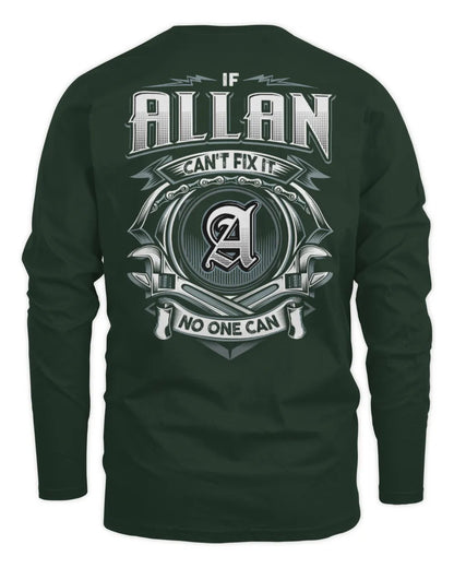 ALLAN AP81-K4-626 - Personalized Ahmed Quote Apparel “If Ahmed Can't Fix It, No One Can” - Men's Long Sleeved T-Shirt - Forest Green