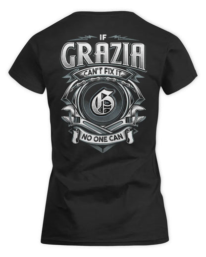 GRAZIA AP81-K4-626 - Personalized Ahmed Quote Apparel “If Ahmed Can't Fix It, No One Can” - Women's Standard T-Shirt - Black