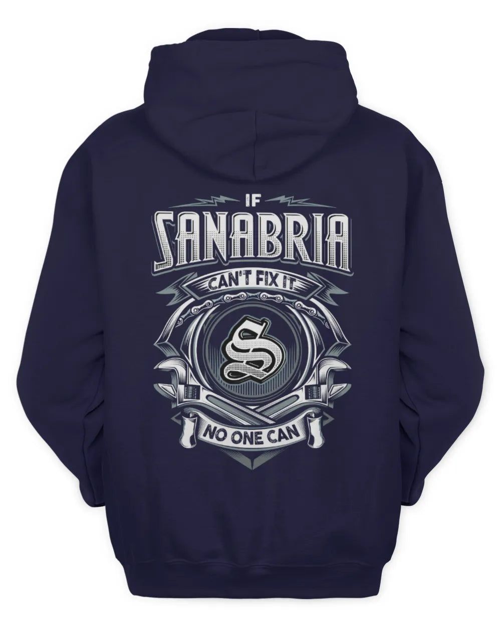 SANABRIA AP81-K4-626 - Personalized Ahmed Quote Apparel “If Ahmed Can't Fix It, No One Can” - Unisex Hoodie - Navy