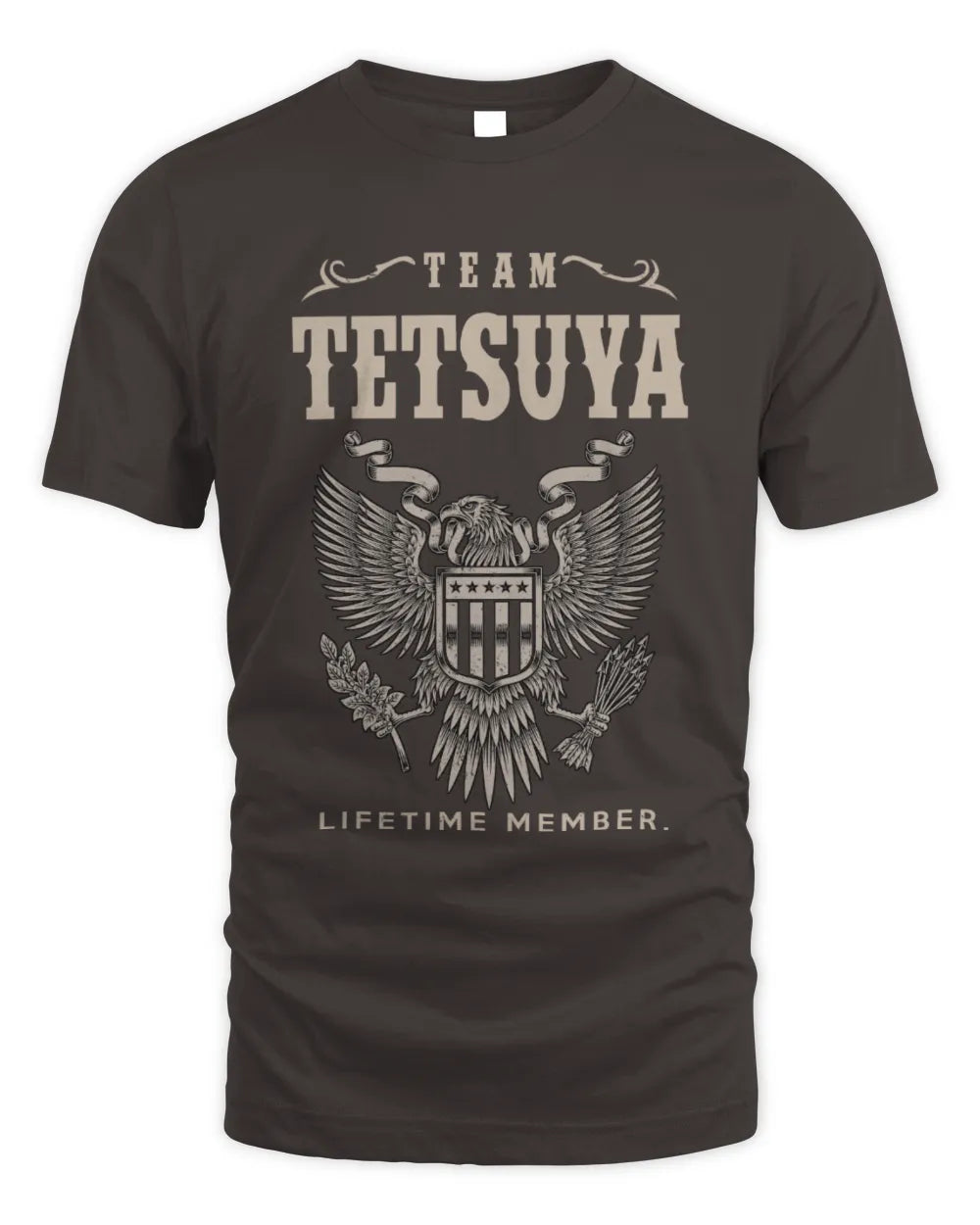 TETSUYA TP06-K82 – Personalized Classic Style Apparel “Team NAME Lifetime Member” - Unisex Standard T-Shirt - Dark Chocolate