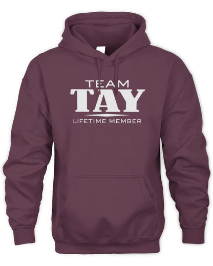 TAY BL62-K4-128 - Personalized “Team NAME Lifetime Member” - Unisex Hoodie - Maroon