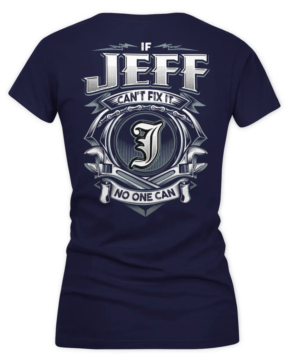 JEFF AP81-K4-626 - Personalized Ahmed Quote Apparel “If Ahmed Can't Fix It, No One Can” - Women's V-Neck T-Shirt - Navy