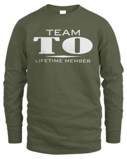 TO BL62-K4-128 - Personalized “Team NAME Lifetime Member” - Men's Long Sleeved T-Shirt - Military Green