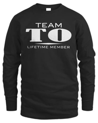 TO BL62-K4-128 - Personalized “Team NAME Lifetime Member” - Men's Long Sleeved T-Shirt - Black