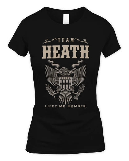 HEATH TP06-K82 – Personalized Classic Style Apparel “Team NAME Lifetime Member” - Women's Standard T-Shirt - Black