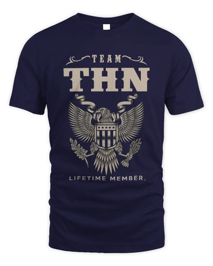 THN TP06-K82 – Personalized Classic Style Apparel “Team NAME Lifetime Member” - Unisex Standard T-Shirt - Navy